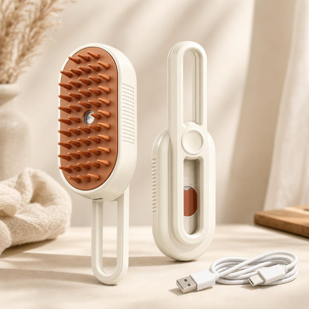 Plumvane brush front and back with USB charging cable